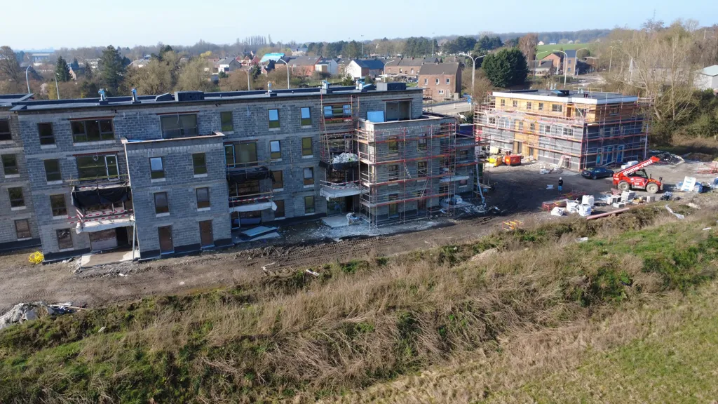 Vue aérienne - Appartement 2 Chambres avec Terrasse à Floreffe
