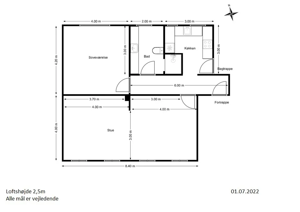 Planimetria - 3-Bedroom Apartment in Aalborg Vestby