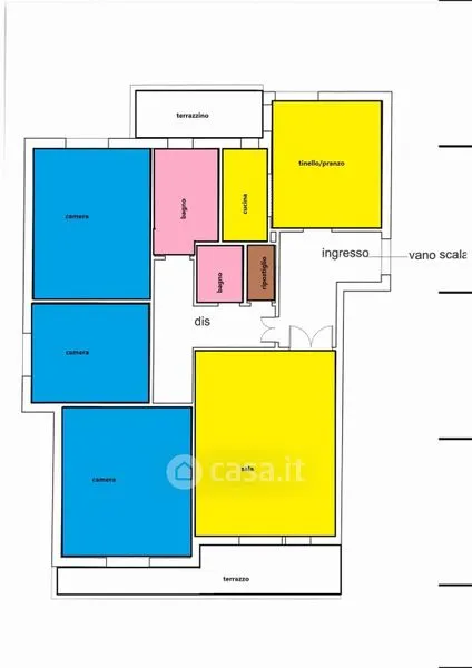 Plan - Spacious 5-Room Apartment with Balcony in Pisa