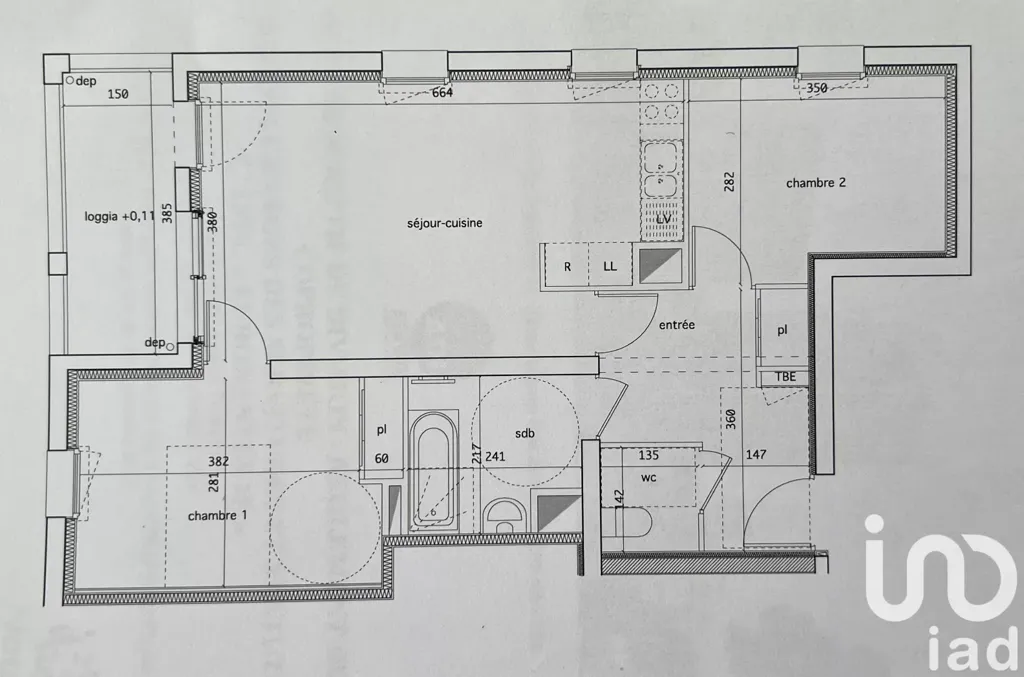 Plan - Appartement Récemment Construit avec Balcon à Nantes