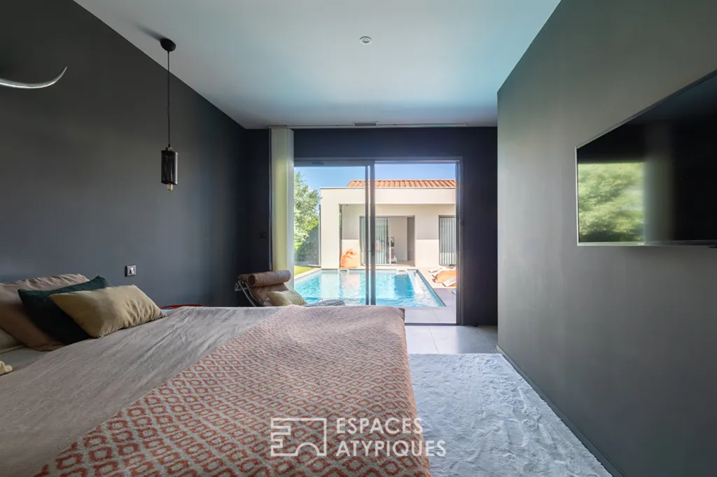 Chambres - Villa d'Architecte avec Piscine au Pic Saint-Loup