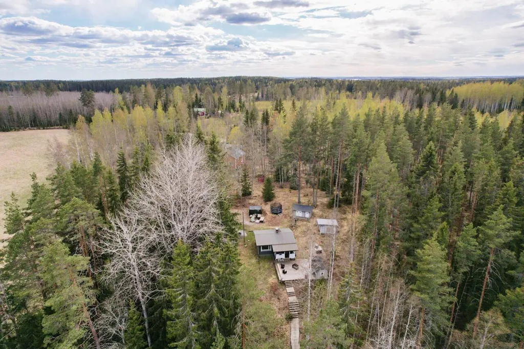 Vue aérienne - Cottage with Sauna and Lake View in Teisko