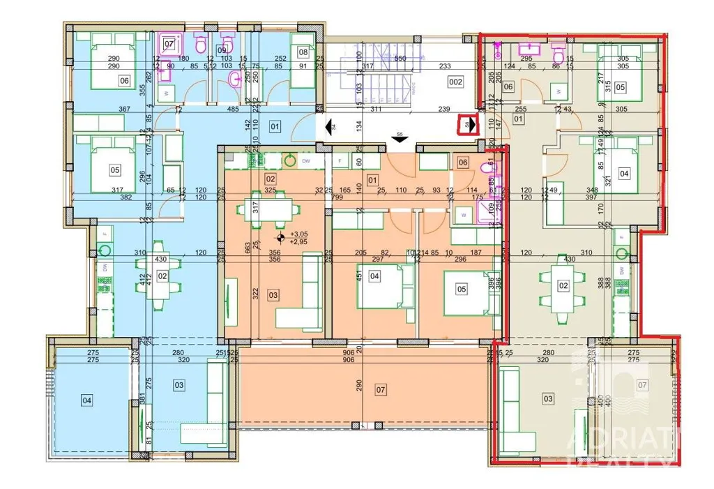 Floor Plan - Modern Apartment with Sea View in Vodice