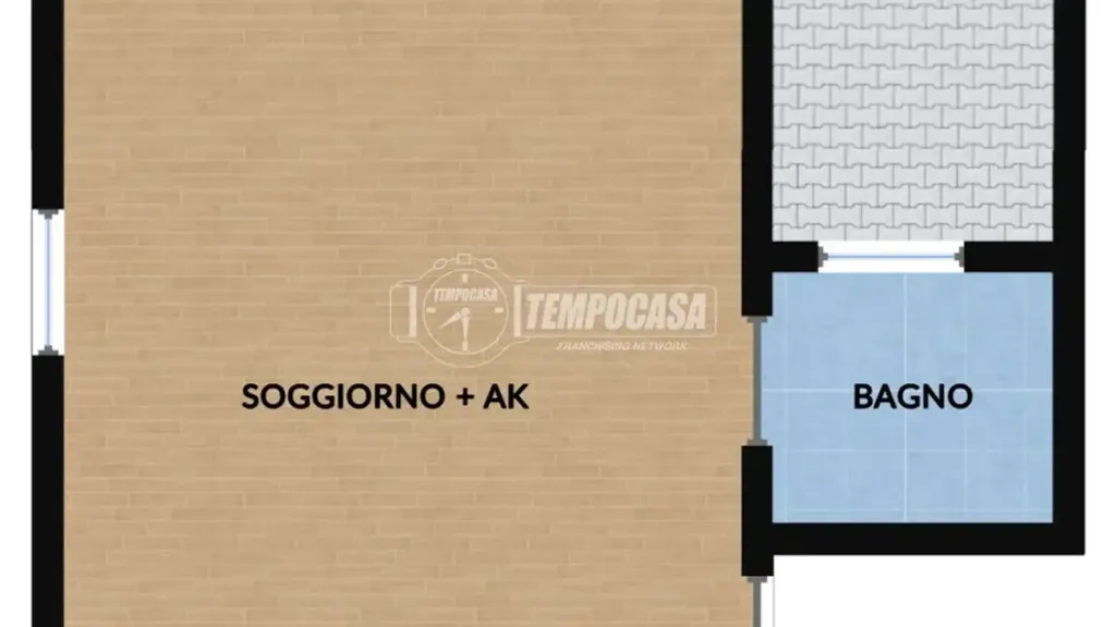 Floor Plan - Studio Flat with Terrace in Ciampino, Rome