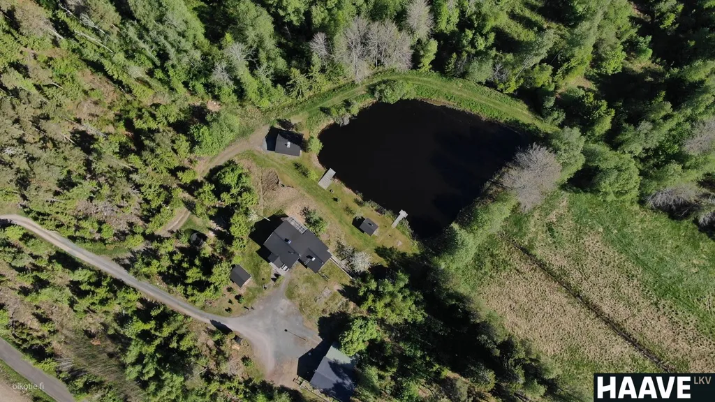 Aerial - Country House with Lake in Rauma