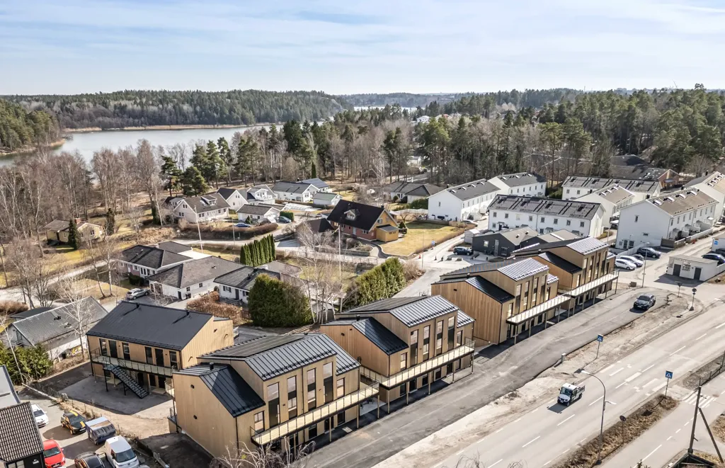 Aerial - Modern Apartment with Solar Power near Rönningesjön
