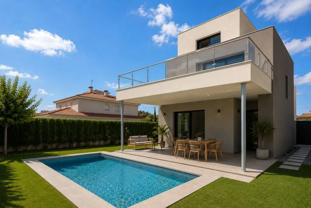 Piscine - Semi-detached House with Pool in Vilafortuny