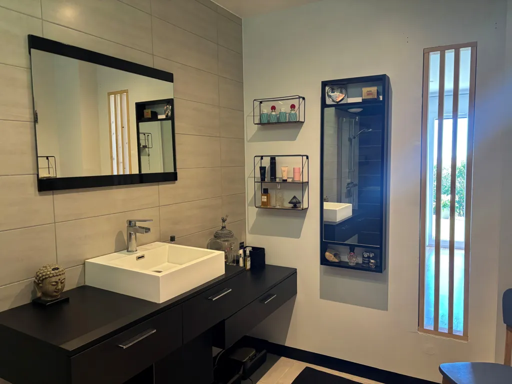 Bathrooms - Contemporary House with Panoramic View in Green Setting