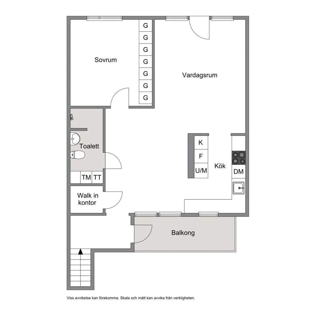 Floor Plan - Renovated Apartment with Balcony in Kungsbacka