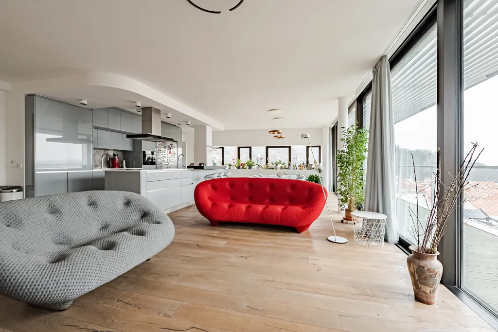 Living Room - 6-bedroom apartment in Prague