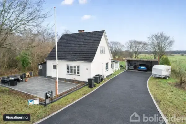 Õhuvaade - Villa with Open Field View in Bramming
