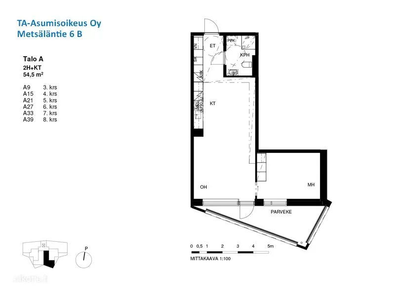 Plan - Balcony Flat with Sea View in Helsinki