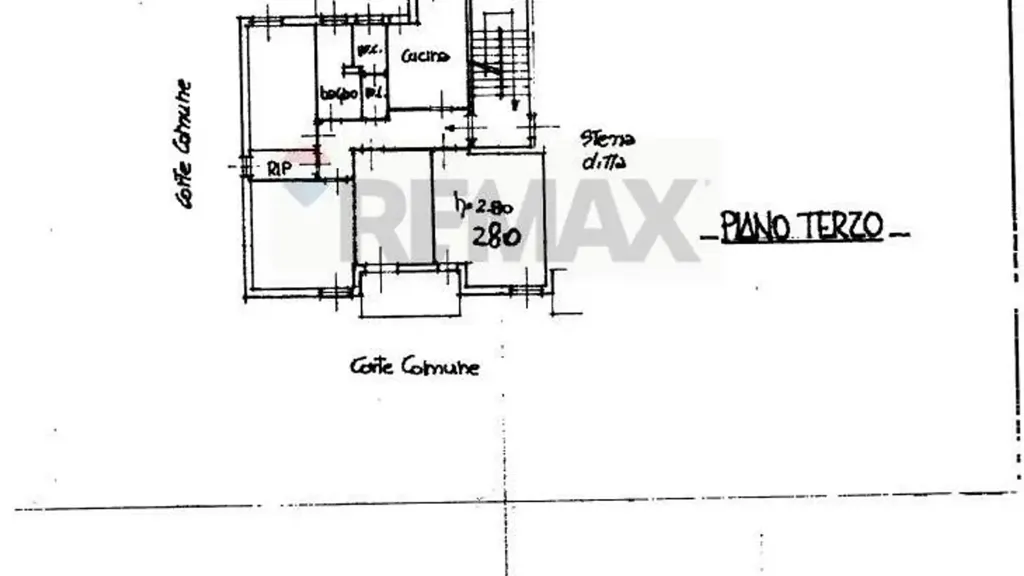 Plan - Three-Bedroom Apartment with Terraces in Roccastrada