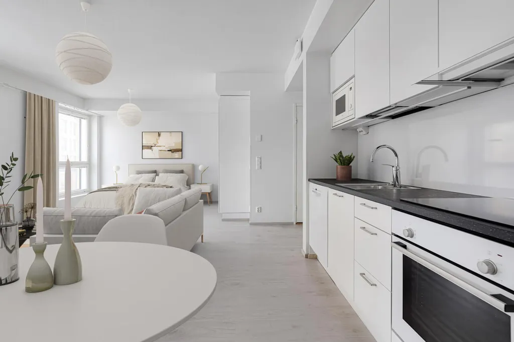 Köök - Modern Flat with Balcony in Vuosaari, Helsinki