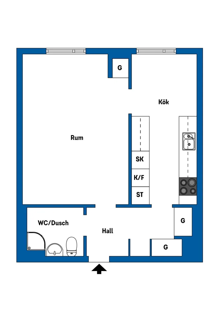 Plan - Stylish Apartment with Garden Access in Gavle