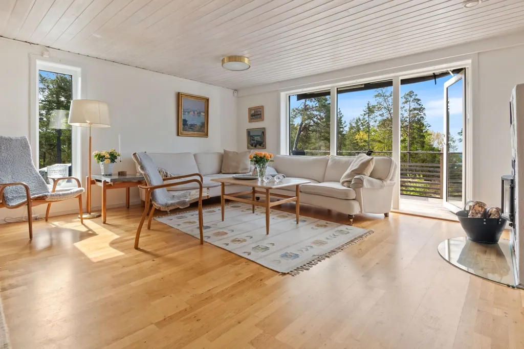 Living Room - Seaside Villa with Sauna & Pool near Ingaröfjärden