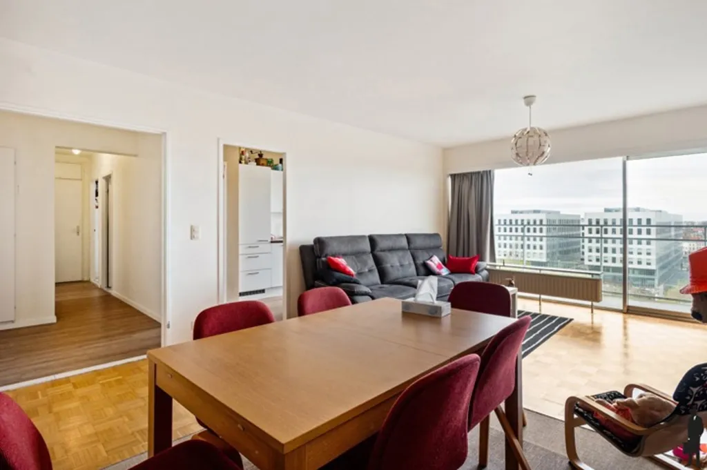 Séjour - Appartement avec terrasse au 9e étage à Anvers