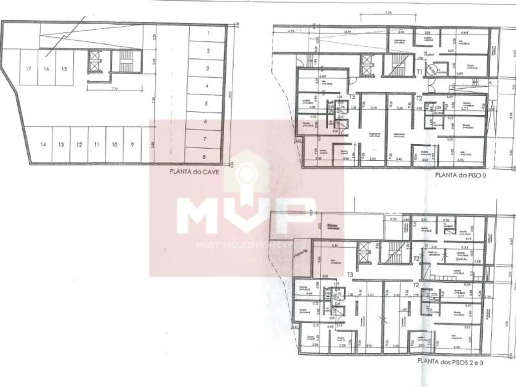 Planimetria - Apartment Complex for Transformation in Olhão
