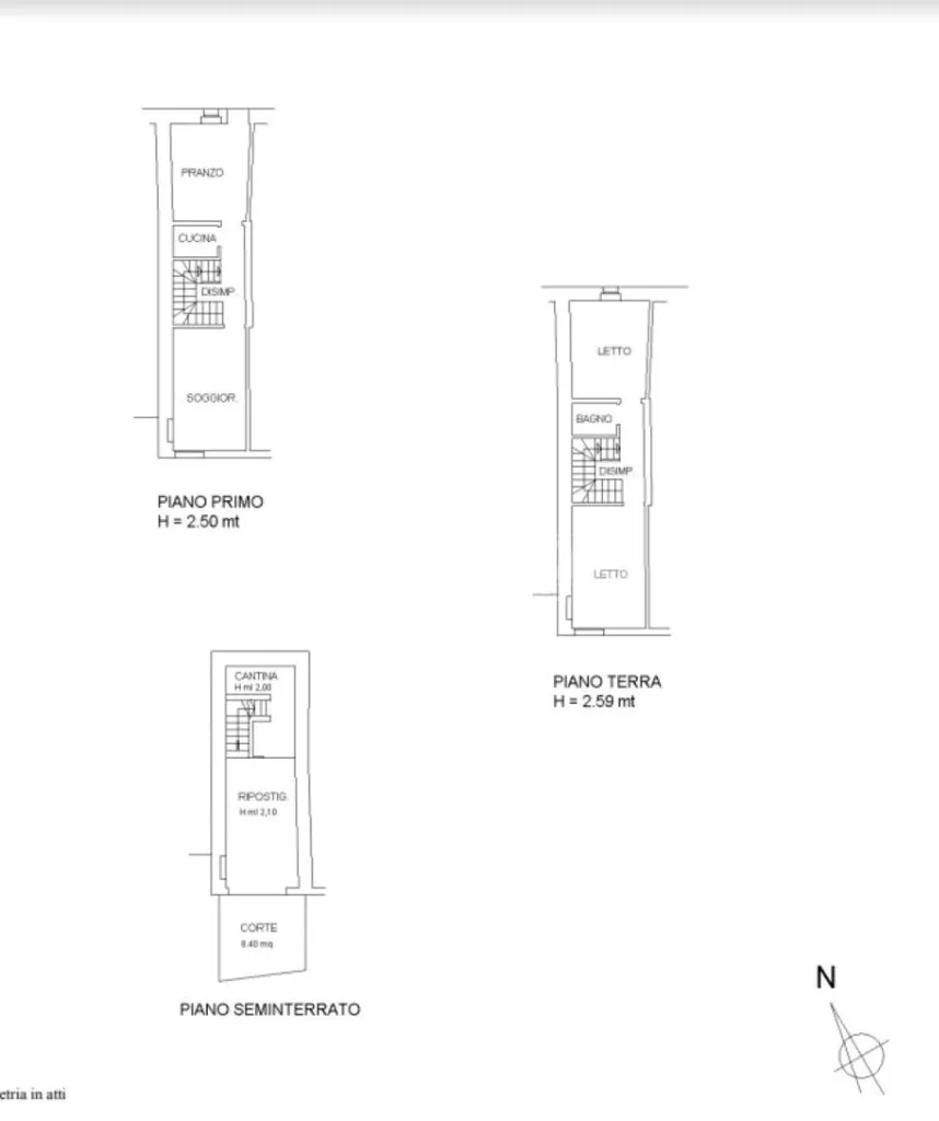 Plan - Trilocale with Garden in Serramazzoni