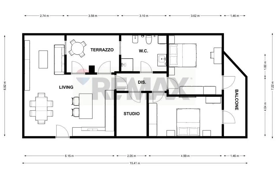 Plan - Penthouse with Terrace in Pian Camuno