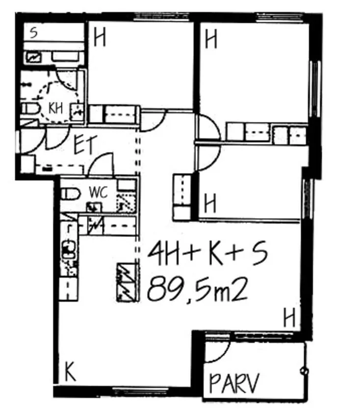 Plan - Spacious Apartment with South View in Tikkurila, Vantaa