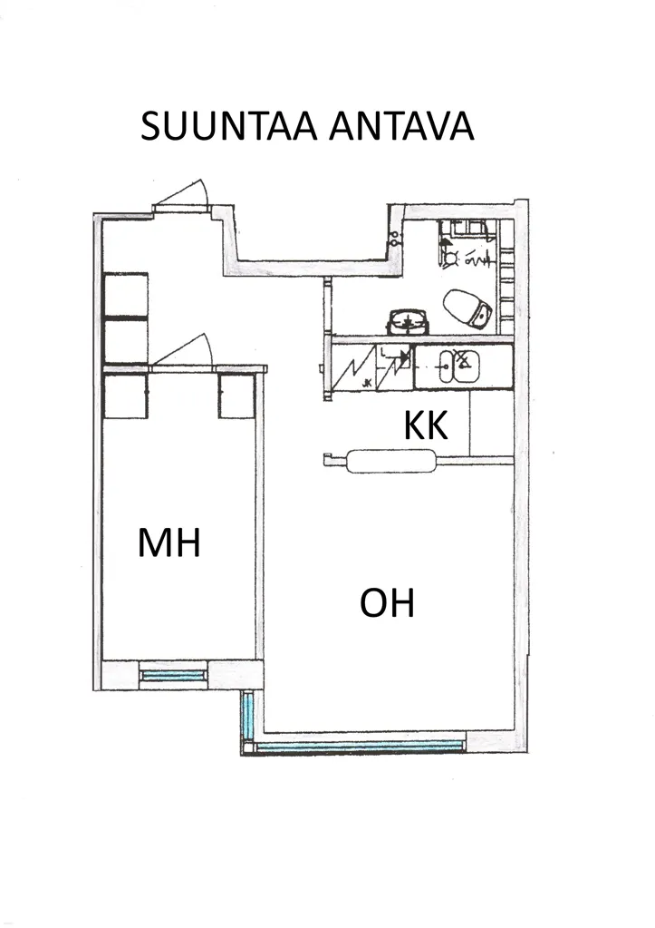 Planimetria - Bright Apartment with Balcony in Lahti Centre