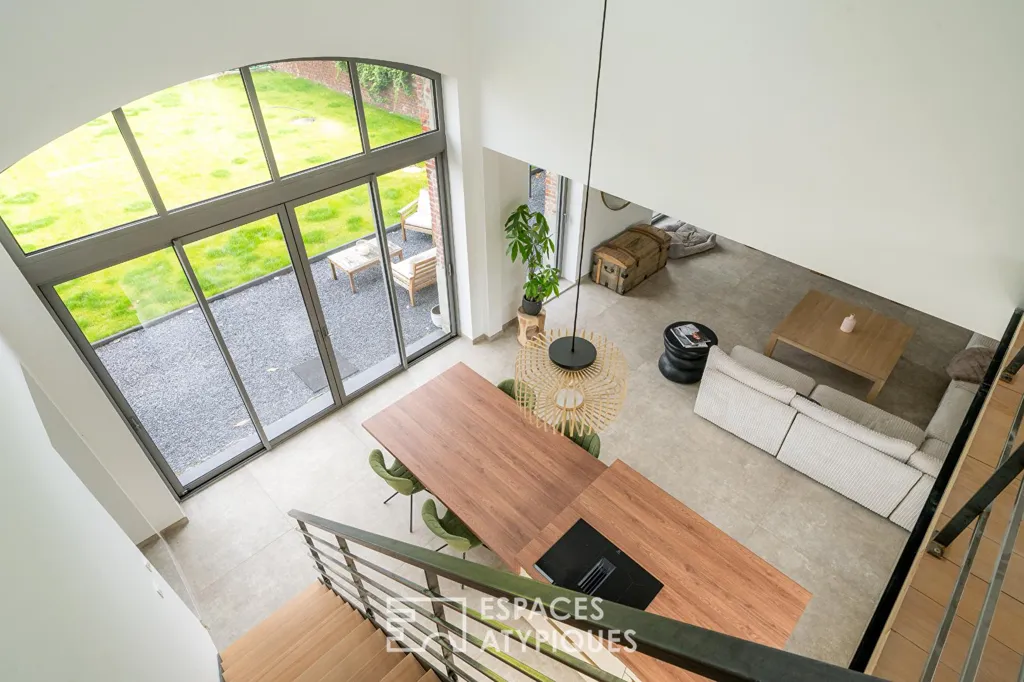 Salle à manger - Grange Contemporaine dans Secteur Calme à Mérignies