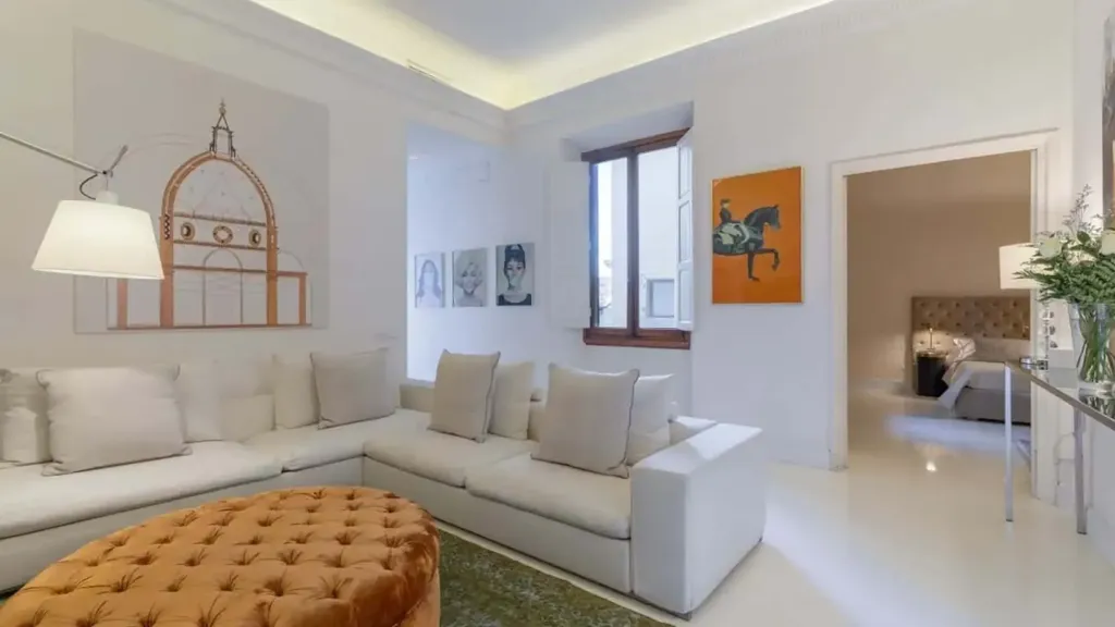 Living Room - Renaissance-Style Apartment with Terrace in Florence
