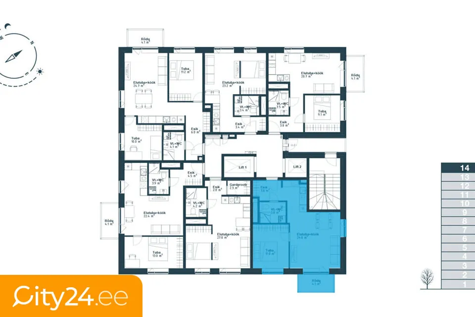 Appartement 2 pièces à Tallinn