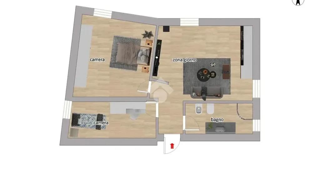 Plan - Contemporary Trilocale in Bellusco Historic Centre
