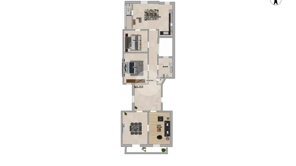 Plaan - Apartment with Balcony in Palermo's Historic Centre