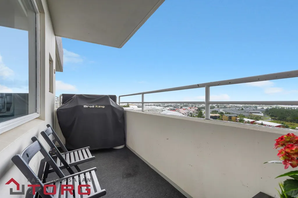 Balcony - Modernised Apartment with View in Grafarvogur