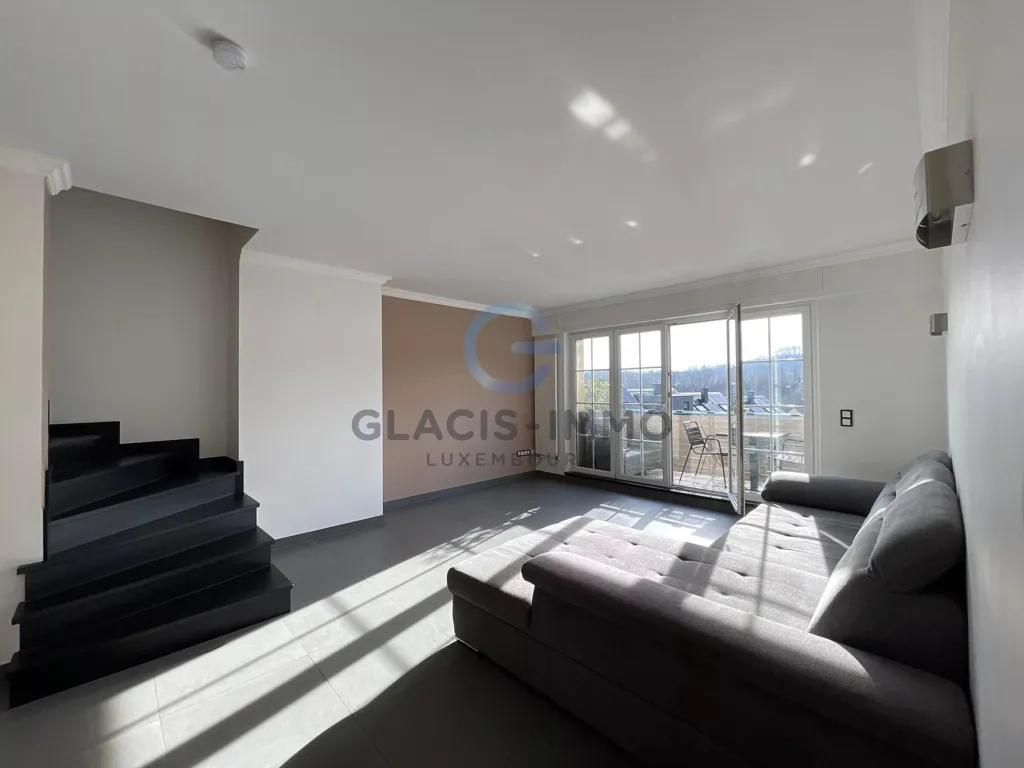 Living Room - Luxury Duplex with South Balcony in Dudelange