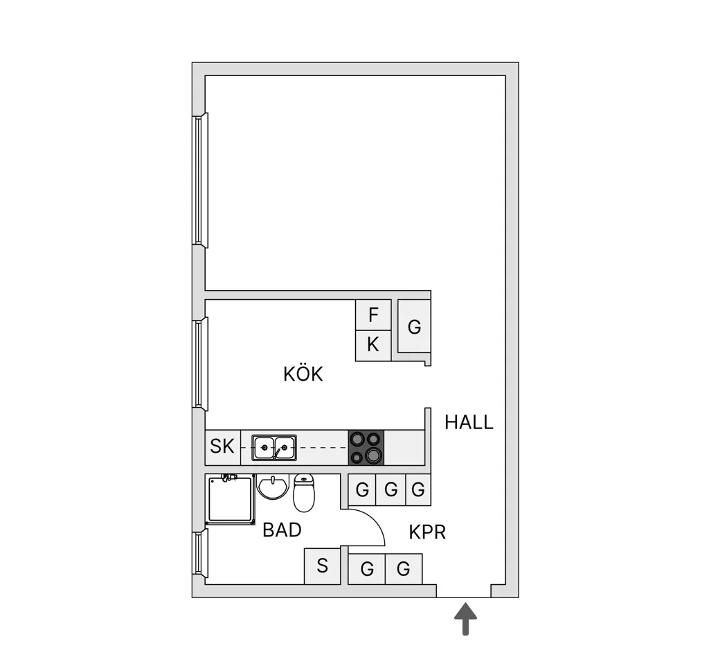 Planimetria - One-Bedroom Flat with Parking in Munkmora