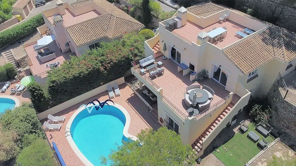 Aerial - Chalet with Pool and Sea View in Golf Area
