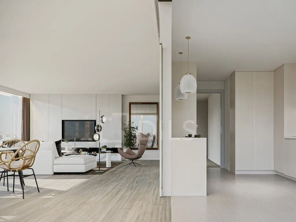 Séjour - T2 Apartment with River View in Vila Nova de Gaia