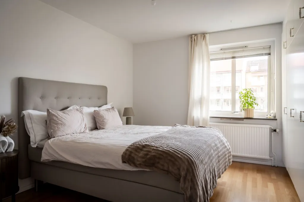Bedrooms - Two-Bedroom Flat with Balcony in Sjöbo