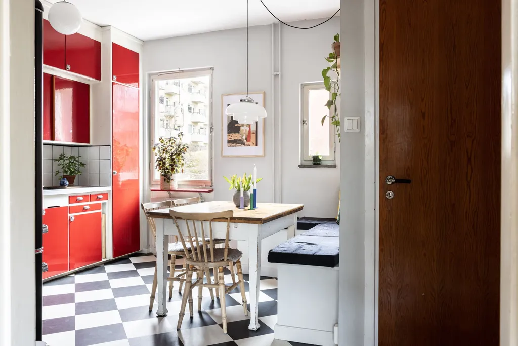 Kitchen - Funkis-Style Flat with Balcony in Årsta