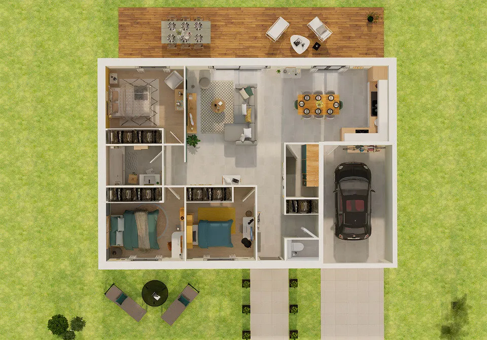 Grundriss - New Build House with Garden in Villate