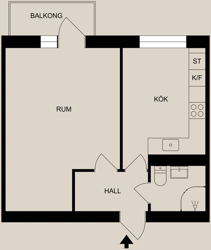 Plan - Modern Flat with Balcony in Norrköping