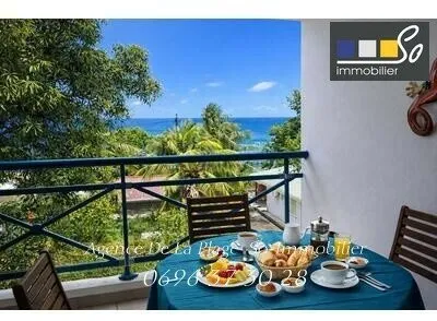 Balcon - Appartement T2 Meublé avec Vue Mer à Le Diamant