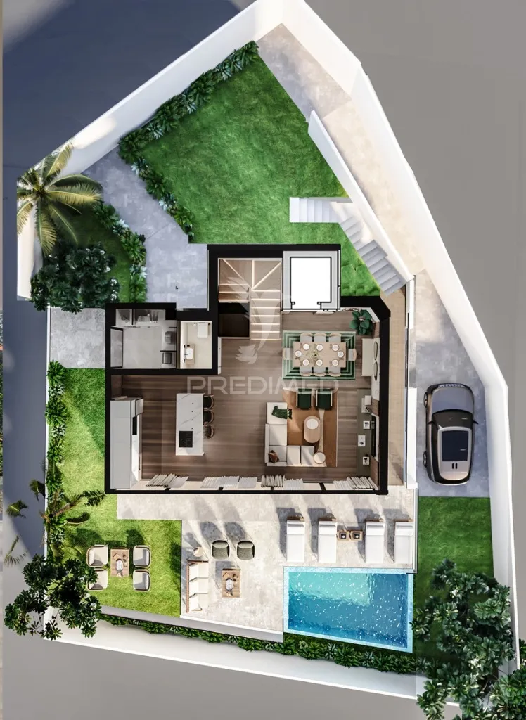 Vue aérienne - Maison 3 pièces à Funchal