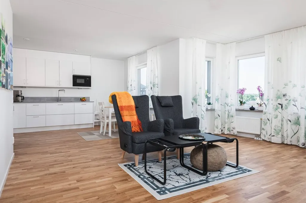 Séjour - Modern Flat with Balcony in Lindö Strand