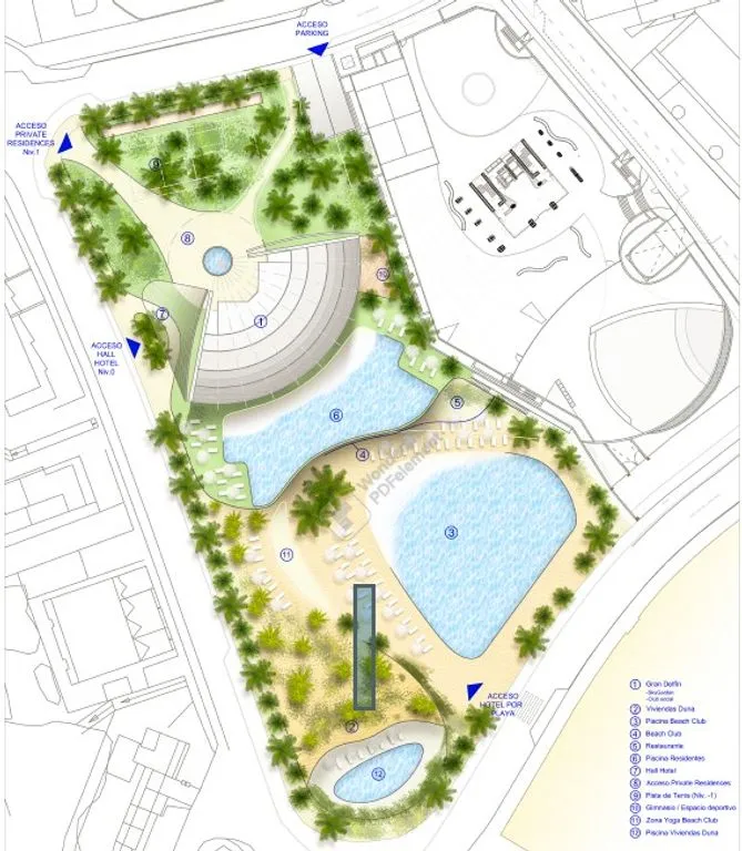 Floor Plan - 1 Bedroom Flat with Hotel Services in Benidorm