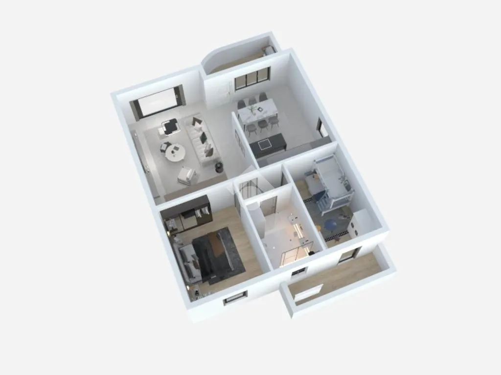Plan - Quadrilocale to Renovate with Central Square View in Zevio