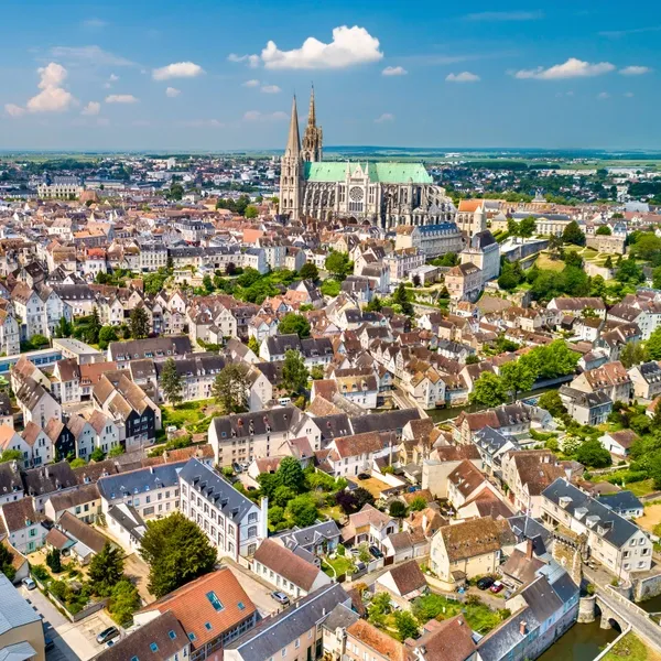 Aerial - 3-Bed Apartment with Loggia in Chartres