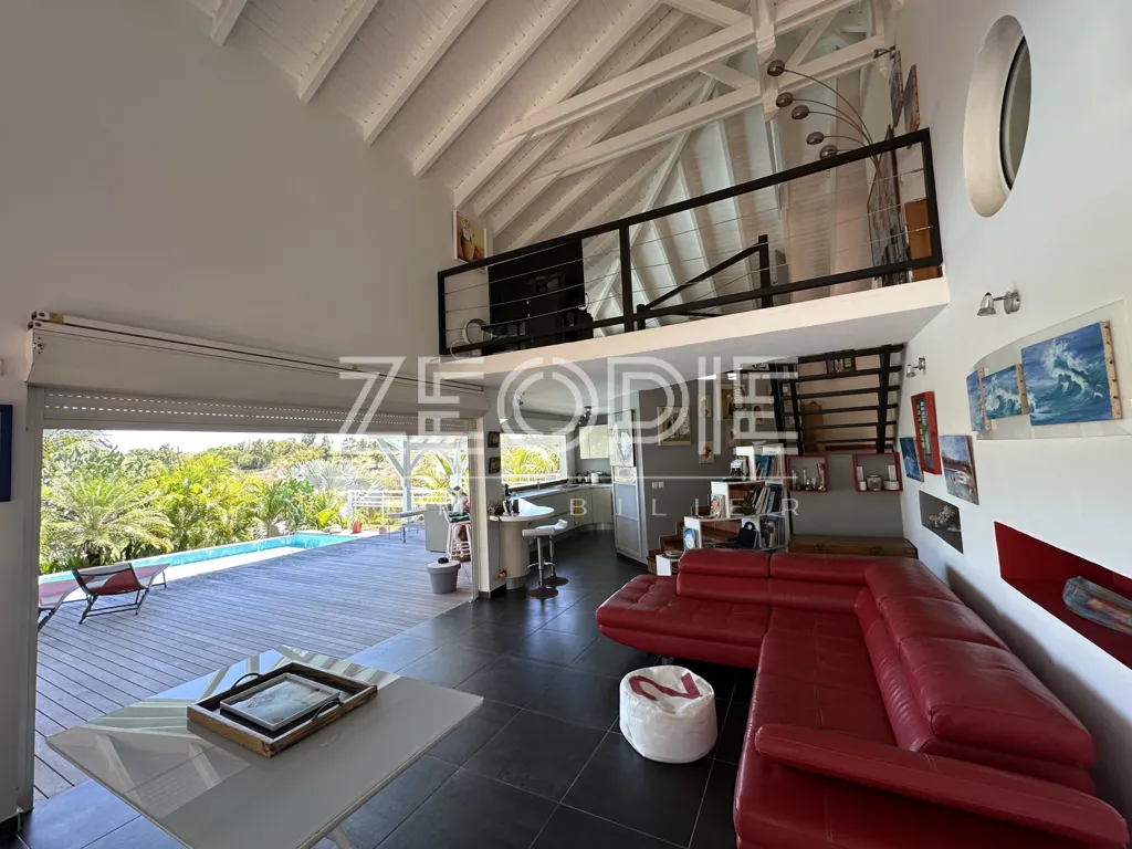 Séjour - Villa d'Architecte avec Piscine à Saint-François