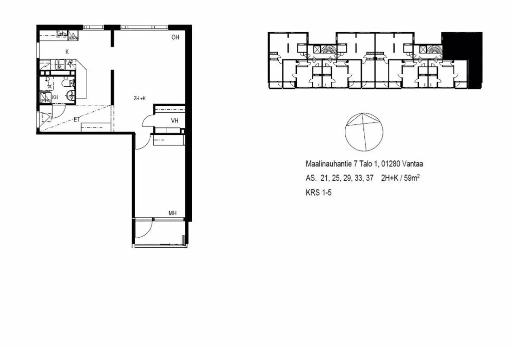 Planimetria - Spacious Apartment with Balcony in Länsimäki, Vantaa