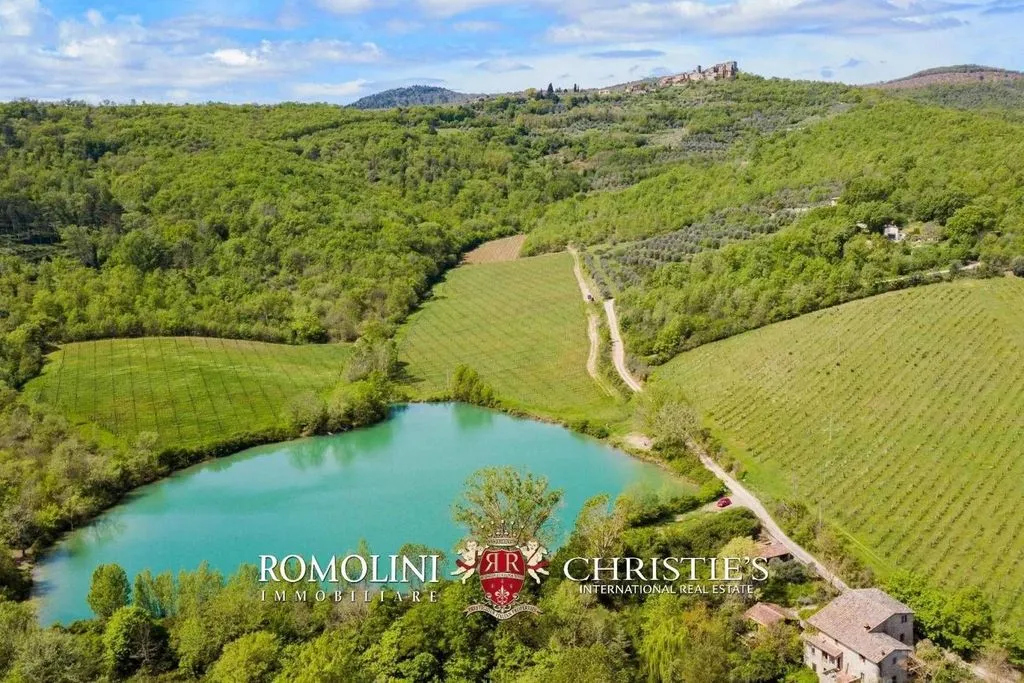 Vue aérienne - Vineyard Estate with Chianti DOCG in Bucine