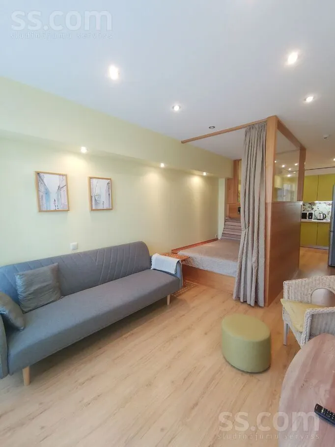 Living Room - Bright Apartment with Secure Parking in Riga Centre
